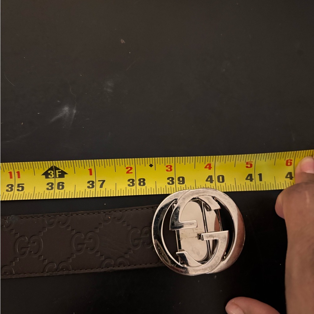 Gucci Black Belt with Silver Buckle